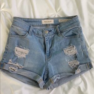 PacSun Ripped High Waisted Denim Shorts